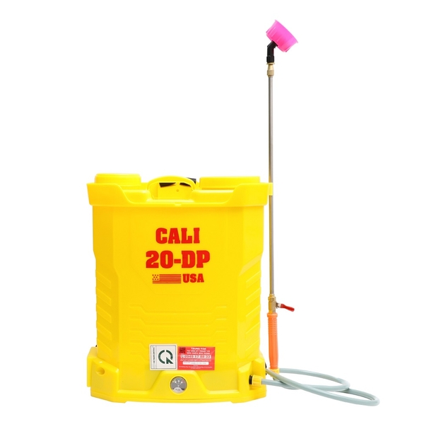 h009-0051-1-1705055708621 Máy phun thuốc trừ sâu, côn trùng điện Cali 20-DP Vàng Bình ắc qui 12V12Ah