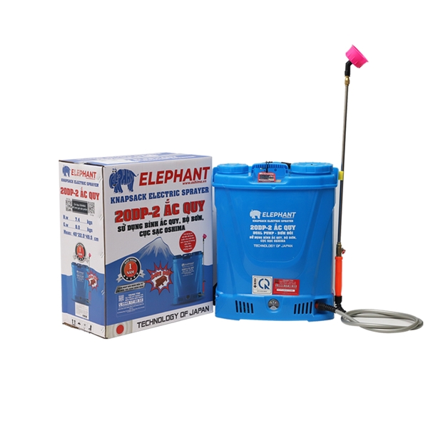 h009-0163-h009-0139-1727838421767 Máy phun thuốc trừ sâu, côn trùng điện ELEPHANT 20DP- ắc quy Xanh Bình ắc quy 12V12Ah