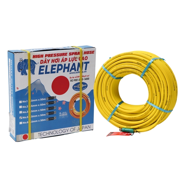 h064-0103-1726564301508 Ống nhựa PVC Elephant No.5 8.5mm x 50m Vàng